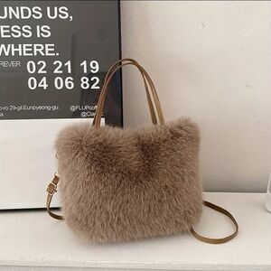 Furry Brown Shoulder Bag